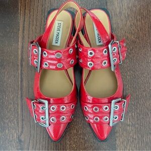 Steve Madden Graya RED Patent Slingback Flats